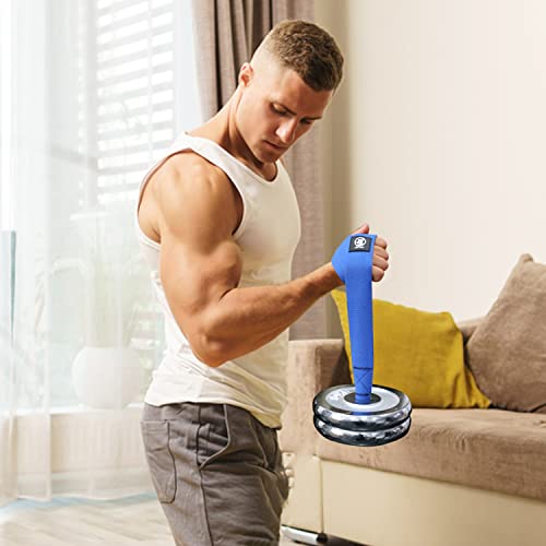 J Bryant Arm Wrestling Training Strap Belt Hand Grip- Ideal for Wrist Forearm and Biceps Workouts Multifunctional Home Gym Fitness Equipment Compatible with 1 inch and 2 inches Barbell Plates - color: Blue