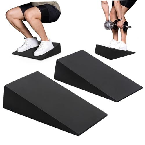 Squat Wedge Block, 1 Pair 13x6x3.5 Inch EVA Supportive Yoga Block for Fitness, Pushup, Weightlifting