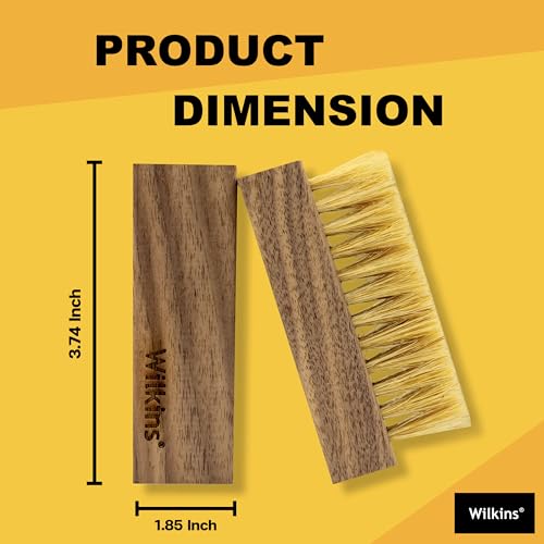 Wilkins Shoe Brushes for Cleaning - Hog's Hair Soft Bristle Shoe Cleaning Brush for Leather, Fabric and Suede Brush