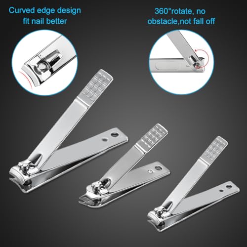 Yougai Manicure Set 18 Pieces Professional Nail Clippers Pedicure Kit Men Women, Stainless Steel Fingernail Toenail Cutters, Nail Care Grooming Tools with Leather Travel Case - color: Black