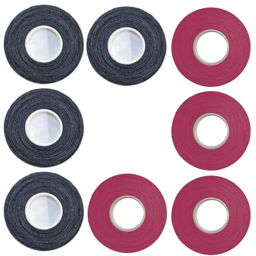 AJ Sports Jiu Jitsu Finger Tape 0.4-Inch x 33-Ft - Athletic Tape for Grappling & Protection - Residue-Free Athletic Sports Tape for BJJ, Wrestling, Climbing, Volleyball (4X Black + 4X Pink (8 Pack))