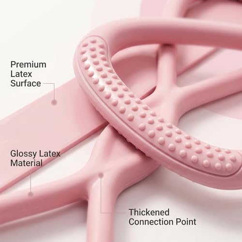 Figure 8 Resistance Bands with Non Slip Handles, 15LB Elastic Exercise Bands for Arms Shoulder Back Workout, Portable Fitness Bands for Women Men Home Gym Yoga Physical Therapy