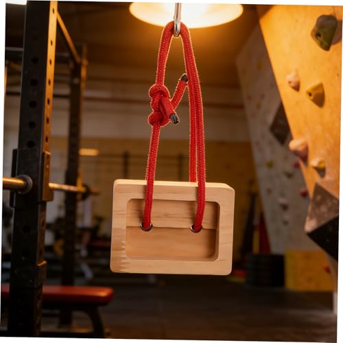 PRETYZOOM 2pcs Portable Wooden Hangboard for Climbing Training, Lightweight Rock Climbing Fingerboard with Khaki Finish, Sturdy Wood Material for Outdoor Fitness Routines and Grip