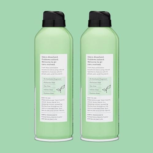 Fresh Wave Original Air Freshener Spray, 8 oz, 2-Pack Room Odor Eliminator | Non-aerosol fine mist, Plant oil formula, Paraben- and phthalate-free, Bathroom and pet area safe, Fabric and furniture use - size: 8 Ounce (Pack of 2)