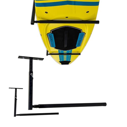 StoreYourBoard Standup Paddle Board and Surfboard Garage Storage Rack - Adjustable Ceiling Mount Hanger for SUP Storage, Heavy Duty Overhead Paddleboard Organizer for Garage, Space Saving Rack - style: Single