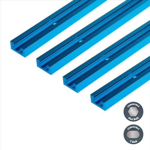 POWERTEC 72081 Double-Cut Profile Universal T-Track & Intersection Kit, 4pc 24 Inch Aluminum T Tracks with 2 Sets 3" T-Track Intersection Kit, Drill Press Table, Router Table, Workbench, Pack of 1 - size: 24" T track (4PK) + Intersection Kit (2 Sets)
