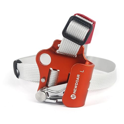 NewDoar UIAA & CE Certified Hand Ascender Rock Climbing Tree Arborist Rappelling Gear Equipment Rope Clamp for 8~13MM Rope - color: Orange Set-left