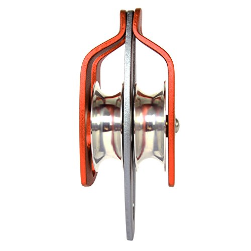Aluminum 24KN Large Twin Sheave Double Pulley/MAX Rope 5/8 or 16mm for Rescue/Lifting/Climbing