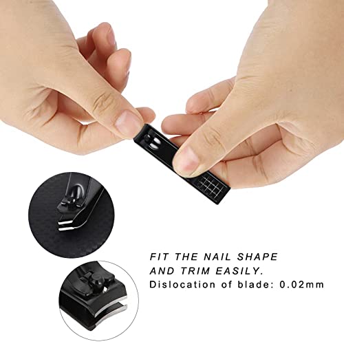 Manicure Set, 10 in 1 Professional Stainless Steel Nail Clipper with Luxurious Case,Pedicure Kit,Grooming Kit for Men,Portable Toenail Clippers for Women and Men - size: Black