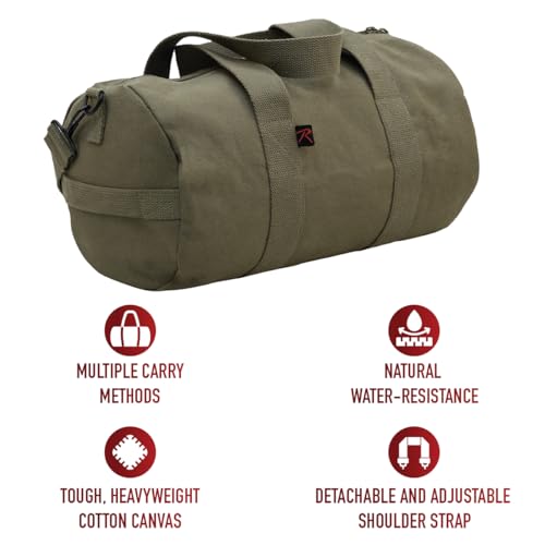 Rothco Heavy-Duty Canvas Shoulder Duffle Bag - Rugged Travel Gym Gear Equipment Bag - color: Olive Drab, size: 24 Inches