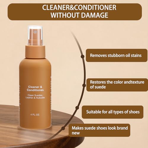 Shoe Cleaner Kit for Suede Boots, Includes Cleaner and Waterproof Protector Spray, Suede Brush, Eraser, Ideal for Cleaning Nubuck, Sheepskin, Sneakers, Boots Care