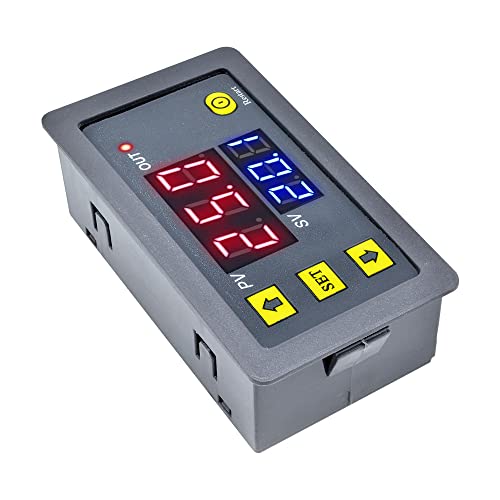 2Pcs Timer Delay Relay Programmable Cycle Timer Switch ON-Off Control LED Digital Display Time Relay Module (DC12V/20A) Gray