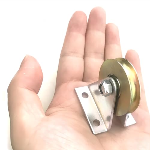 1.5" Bearing Wheel Small Wire Rope Pulley Block Bearings Bearing Wire Rope Guide Wheel for Lifting with Bracket, 200LB (Bracket/L)