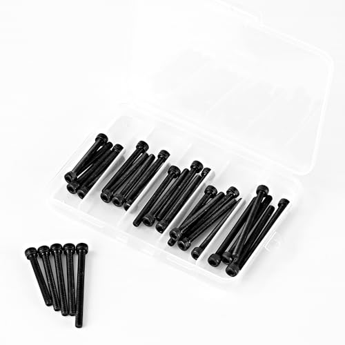 M5 x 40mm 45mm 50mm 55mm 60mm Hex Socket Head Cap Screws Bolts, 12.9 Grade Alloy Steel, Black Oxide Finish, Allen Socket Drive, Metric Machine Fully Threaded, Assortment Kit 30PCS - size: M5 x 40/45/50/55/60mm (30PCS)