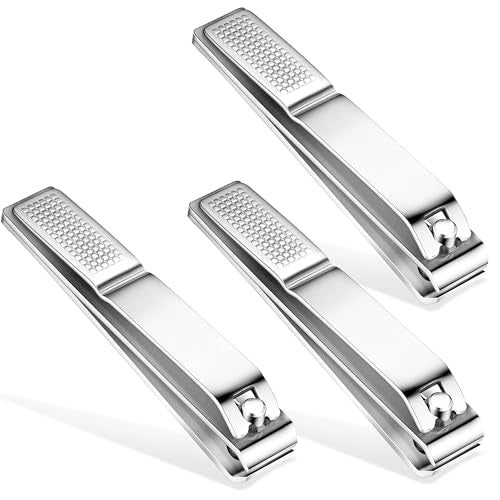 5 Pack Straight Edge Nail Clippers Stainless Steel, Large Toenail Clippers for Thick Nails, Flat Nail Clipper Toe Nail Clippers for Men Women Seniors, Flat Nail Cutter Silver 3.15 Inch - color: Silver-5 Pcs