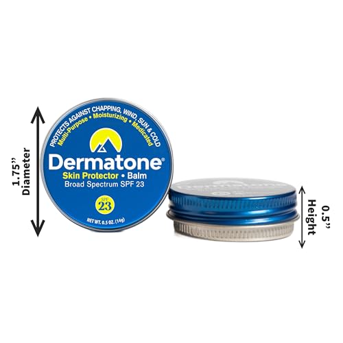 Dermatone Skin Protector Balm | Classic Tin 2-Pack | All Year Long Skin Barrier Protection | Moisturizing | Heals & Repairs | SPF23 | Ski Balm | Advanced Skin Therapy, 0.5 oz - size: 0.5 Ounce (Pack of 2)