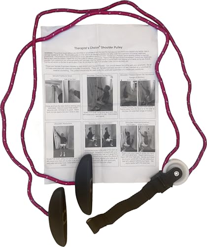 Therapist’s Choice® Shoulder Pulley, Over The Door, with Patient Guide. Aids Recovery and Rehabilitation of Shoulder, Rotator Cuff, Shoulder Pain, Frozen Shoulder, Pain Free Range of Motion (Red) - color: Red