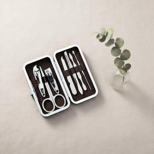 7-Piece Nail Grooming Kit with Travel Case, Complete Manicure and Pedicure Set for Home and Travel