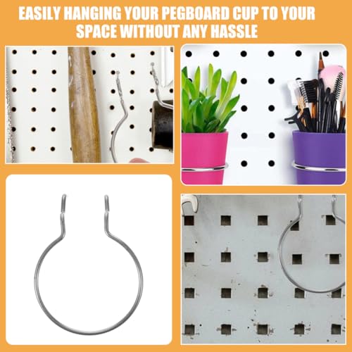 ABOOFAN 12Pcs Heavy Duty Iron Pegboard Hooks for Shop Storage Double Wire Pegboard Cup Holder Hooks for Wall Hanging Board for Garage Workshop Organization