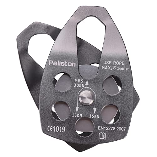 30kN Climbing Pulley with Ball Bearing for Rock Climbing Arborist - color: Grey