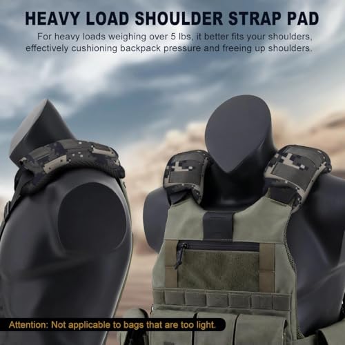 ZINZ 2-Pack Professional Tactical Shoulder Pad, Ultra-Thick & Breathable Cushion for Vest Shoulder Straps and Backpacks, Comfort & Durable - color: Camouflage Gray