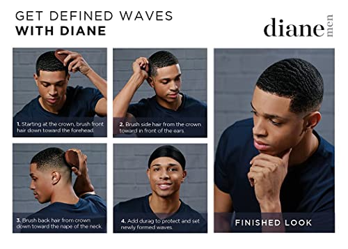 Diane Premium 100% Boar Bristle Styling Brush for Men and Barbers – Medium Bristles for Thick Coarse Hair – Use for Detangling, Smoothing, Wave Styles, Soft on Scalp, Restore Shine and Texture - style: 5 Row Styling