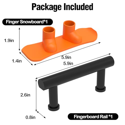 Mini Finger Snowboard Set with Obstacle Rail - Durable Plastic Fingerboard Ski and Obstacle for Skiing and Skateboard Enthusiasts - Fun and Engaging Finger Sports Party Favors