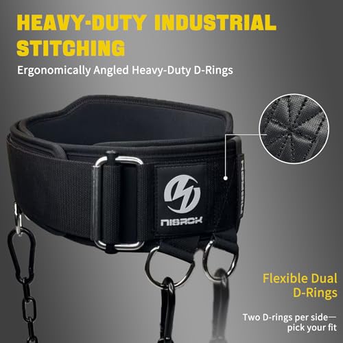 2-in-1 Weightlifting Belt & Dip Belt with 41 IN Steel Chain, Double-Layer Design, Powerlifting Gym Belt for Pull Up, Squat, Deadlifts & Added Weight Training, Unisex for Men & Women - size: X-Large
