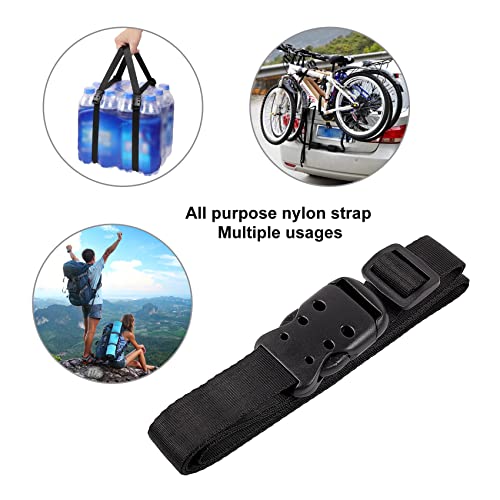 Ayaport Utility Straps with Buckle 40" Quick-Release Adjustable Nylon Straps Black 2 Pack - size: 0.75"x40"-2pcs