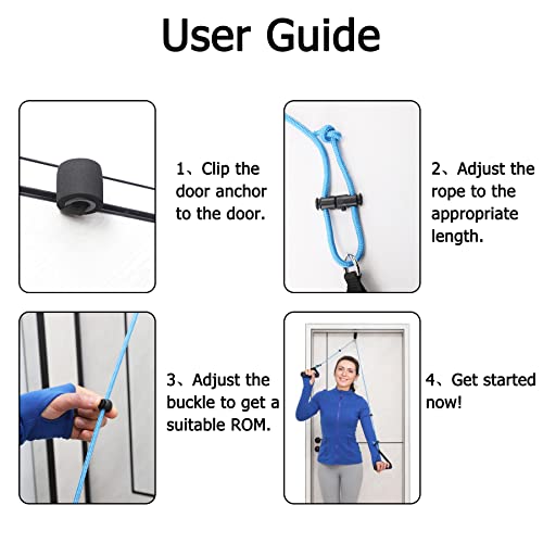 Shoulder Pulley Over The Door Physical Therapy System, Exercise Pulley for Physical Therapy, Alleviate Shoulder Pain and Facilitate Recovery from Surgery - color: Blue
