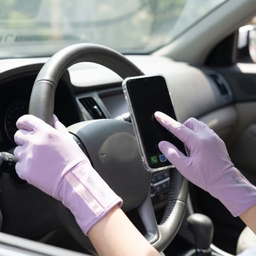 Fingerless Sun Protection Gloves for Women, Driving Gloves, Touchscreen Anti-Slip - color: Beige