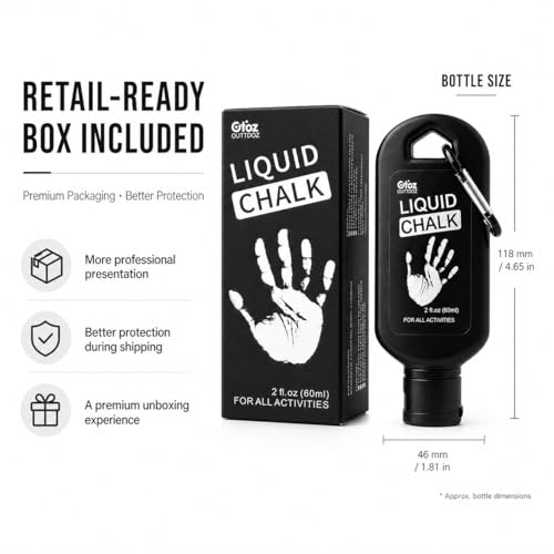 Liquid Chalk 2 oz & 12 oz, Mess-Free Gym Chalk for Lifting | Pro Grade, Quick-Drying Grip for Weightlifting, Gymnastics, Rock Climbing & Dancing - style: 2 oz - 1 Pack