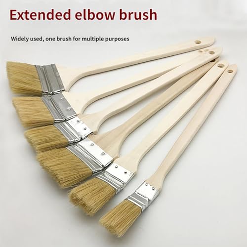 Tool with Comfortable Wooden Grip for Deeply Long Curved Head Scrub Brush Extended Reach Extension - size: B