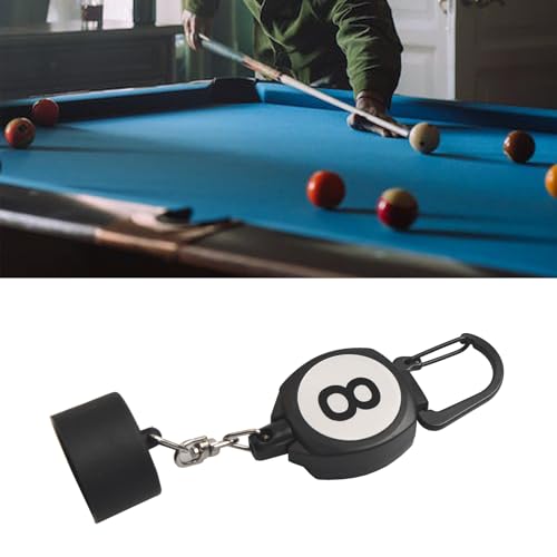 LAKE OF FIRE Pool Chalk Holder with Retractable Key Ring Black | Snooker & Billiards Pool Accessories, Professional Billiards Gifts for Men - size: Round