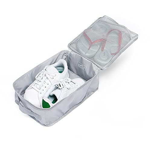 Travel Shoe Bags, Foldable Waterproof Shoe Pouches Organizer-Double Layer (4 Grey Shoe Bag) - color: Grey, size: 4 Packs
