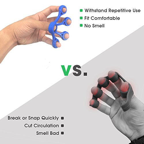 Finger Stretcher Hand Resistance Bands Hand Extensor Exerciser Finger Grip Strengthener Strength Trainer Gripper set for Arthritis Carpal Tunnel Exercise Guitar and Rock Climbing 3 pack(Extensor)