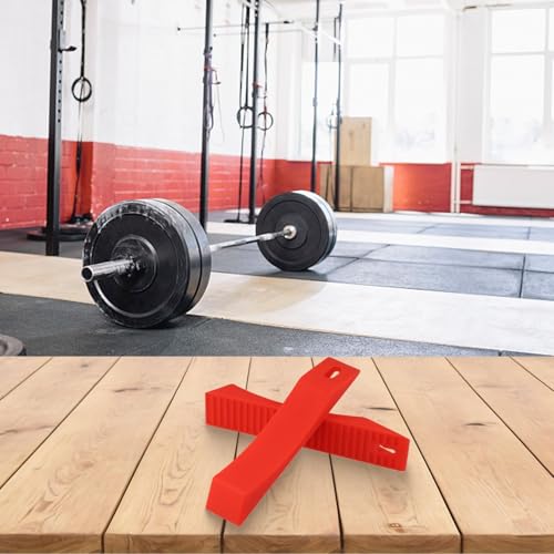 Silicone Deadlift Wedges For Weight Lifting, Anti-Slip Barbell Loading Blocks For Powerlifting And Squats, Portable Plate Lifters For Gym Strength Training(Red) - size: Red