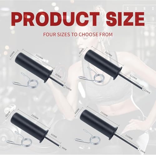 AHTAPFON Weight Stack Pin with 1 x Spring Collar,Weight Extender Pin,Fits Add 2" Weight Plates for Cable Machine,Fitness Equipment for Home Gym - size: 8×110mm-150mm-Rod