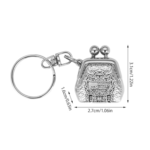 Mini Nail Clippers with Keyring, Portable Bag-Shaped Folding Fingernail Clipper Keychain, Foldable Compact Pocket Nail Cutter for Home Travel Daily Use (Silver) - color: Silver