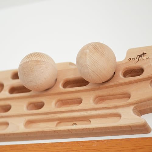 Ball Grips for FingerPeg 1.0 - One Pair of Spherical Climbing Grips for Pegboard - Wooden Sphere Bars Φ76 mm - FingerPeg 1.0 Expansion Grips for Training the Pinch Grip