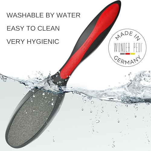 Made in Germany Ceramic Stone and Stainless Steel Foot File, Double Sided Callus Remover, Feet Scrubber, Professional Pedicure Foot Care Tool Rasp, Long Lasting Foot Buffer, Heel Scraper, Wonder Pedi - style: Classic