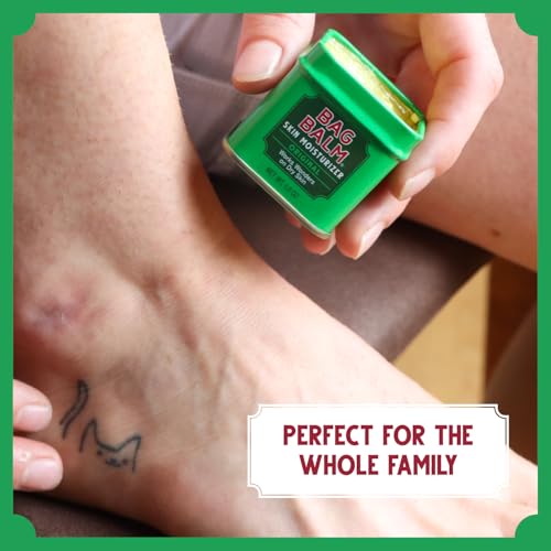 Bag Balm Vermont's Original Ointment, 1 Ounce Tin (Pack of 4), Moisturizing Ointment for Dry Skin that can Crack Split or Chafe on Hands Feet Elbows Knees Shoulders and More - size: 1 Ounce (Pack of 4)