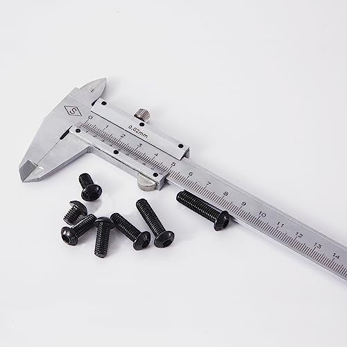 M6 x 8mm 12mm 16mm 20mm 25mm Button Head Socket Cap Screws Bolts, 10.9 Grade Alloy Steel, Black Oxide Finish, Metric Allen Hex Drive, Fully Threaded, Assortment Kit 50Pcs - size: Button M6x8-25 mm