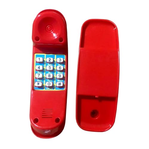 kowaku Kids Swing Set Phone Toy Pretend House Pretend Numeric Key Telephone for Interactive Learning Ages 3+ Kids Children, Red - color: Red