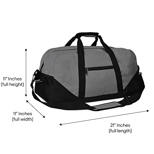 21" Large Duffle Bag with Adjustable Strap - color: Gray
