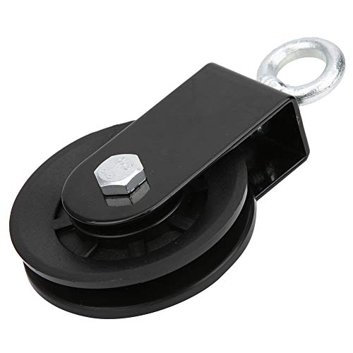Dioche Fitness Equipment Support Pulley Hanging Wheel for IndoorOutdoor Ropes, PP Iron Plate, 155x88mm