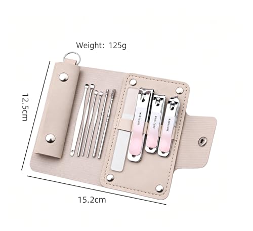 10PCS Professional Nail Care Set – Stainless Steel Nail Clippers, Nail File, Cuticle Pusher – Complete Grooming Tool Kit for Home and Travel