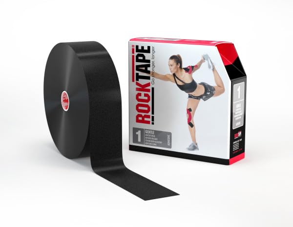 RockTape Uncut Bulk Kinesiology Tape, Continuous Roll (Packaging May Vary) - color: Black, style: STANDARD