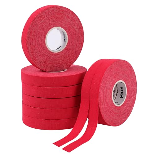 Bighorn Athletics Climbing Finger Tape with Retro Design Female Climber Tin Canister, 0.5-Inch x 45-feet, 8-Rolls, Red - color: Red