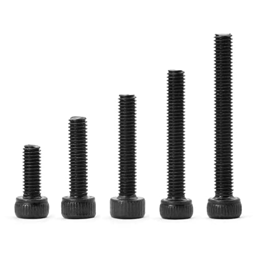 M3 x 8mm 12mm 16mm 20mm 25mm Hex Socket Head Cap Screws Bolts, 12.9 Grade Alloy Steel, Black Oxide Finish, Metric Allen Hex Drive, Machine Fully Threaded, Assortment Kit 125PCS - size: M3 x 8/12/16/20/25mm (125PCS)